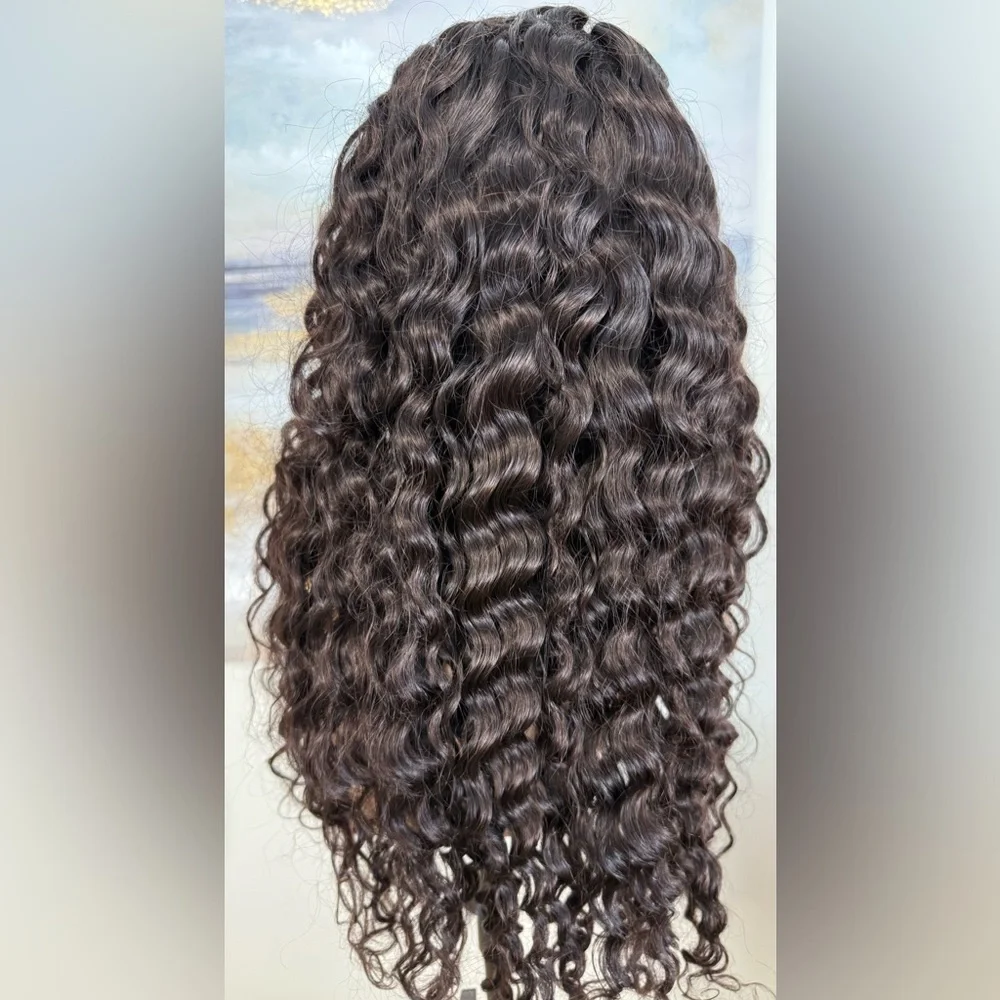 💯% 24” HUMAN Hair, Brazilian Wave, Lace Front, Fringe bangs, Black - Picture 3 of 16